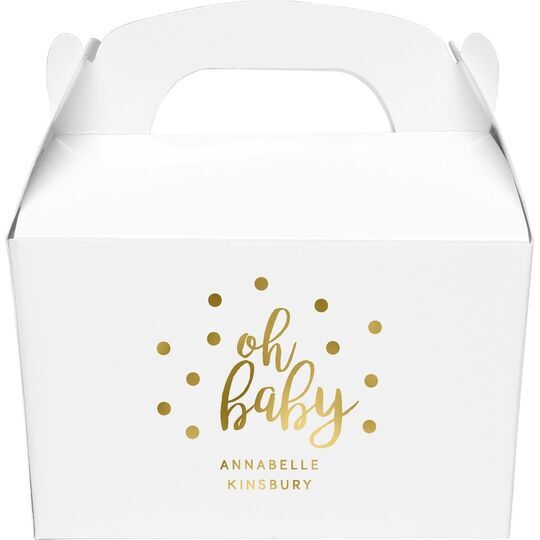 Confetti Dots Oh Baby Gable Favor Boxes